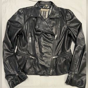 Burberry Lambskin Leather Biker Jacket